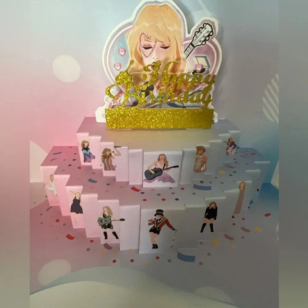 2-Taylor Swift Happy Birthday Card Swiftie Gift Eras Tour Pop Up 2 Card Set